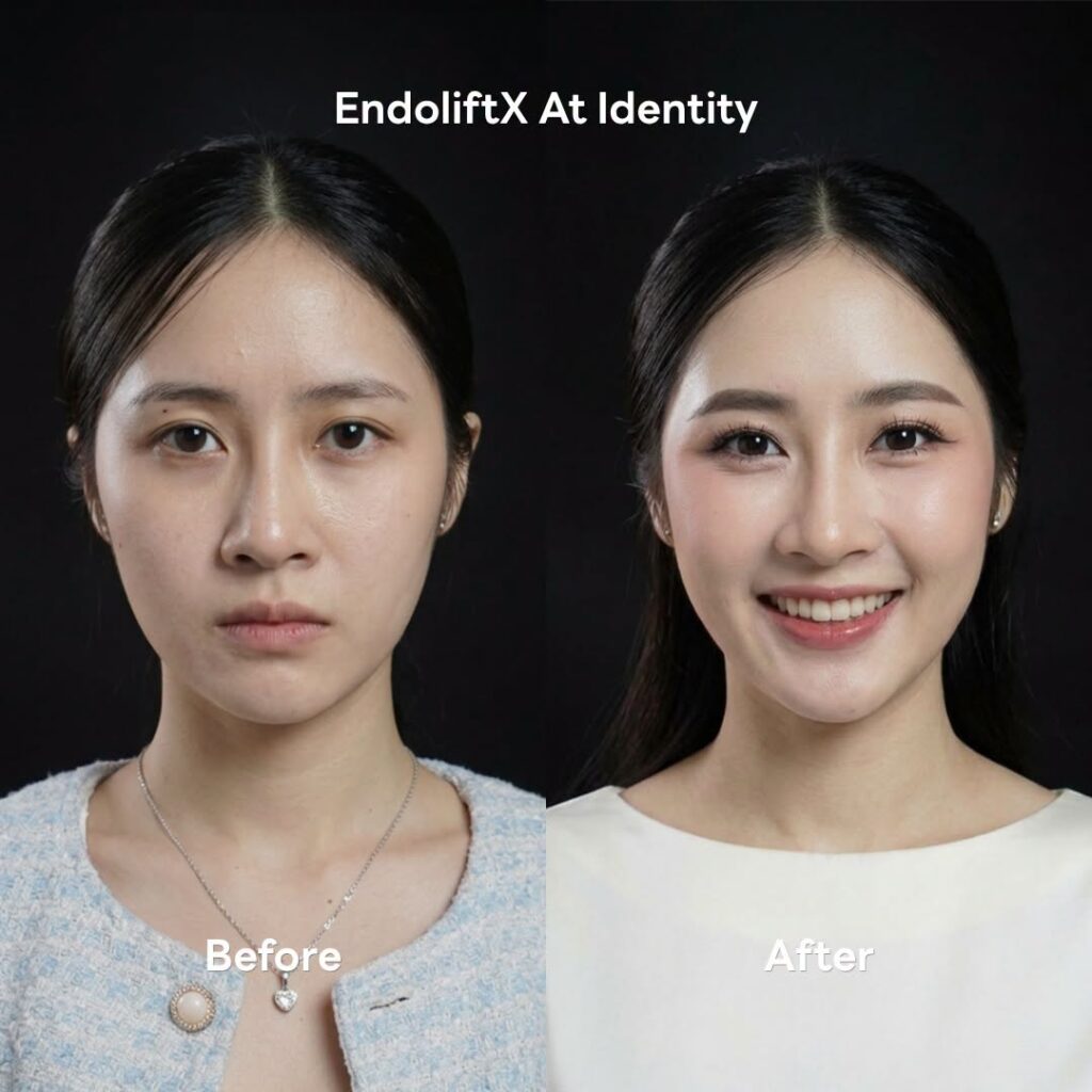 ตัวอย่างผลลัพธ์ก่อนและหลังทำ EndoliftX ที่ Identity